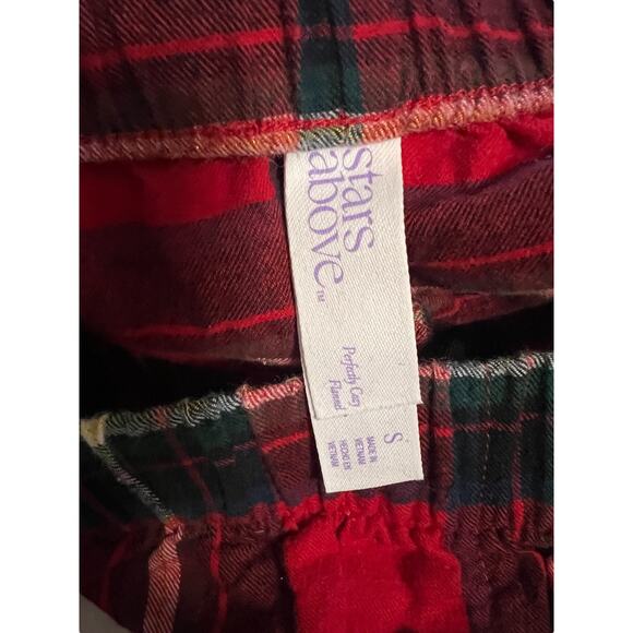 Stars Above Shorts Boxers Womens Size Small Flannel Plaid Red Black & Green - Picture 3 of 3